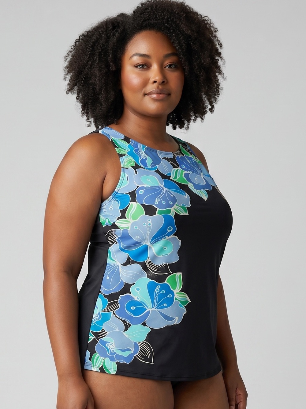 Lands' End Lands' End High Neck Tankini Swim Top size 16/L